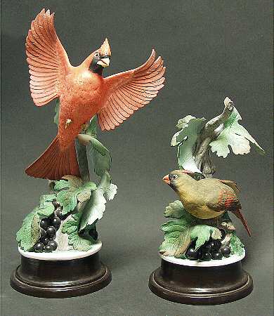 Boehm Birds Cardinals-Pair-Decorated - No Box