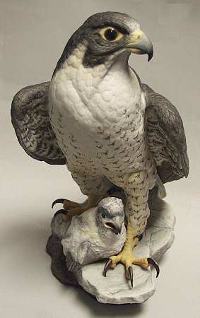 Boehm Birds Peregrine Falcon With Young - No Box