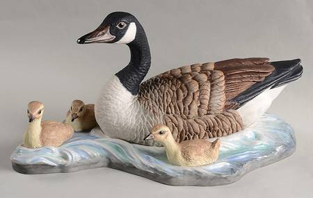 Boehm Birds Canada Goose With Goslings-Female - No Box