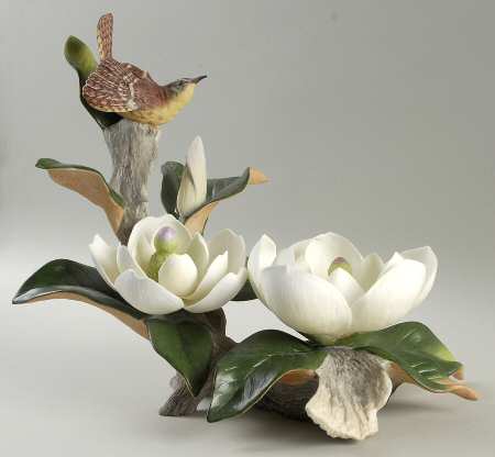 Boehm Birds Carolina Wren W/ Magnolia - Nb1011, No Box