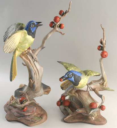 Boehm Birds Green Jays-Pair - No Box