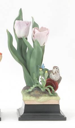 Boehm Birds Song Sparrow With Flower Pot - Nb1103, No Box
