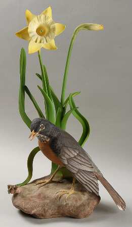 Boehm Birds Robin With Daffodils - Nb1038, No Box