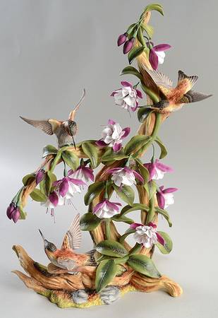 Boehm Birds Rufous Hummingbird With Fuchsia - Nb1021, No Box