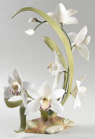 Flower Sculptures White Cymbidium Orchid - No Box