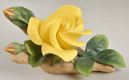 Flower Sculptures Yellow Rose - No Box