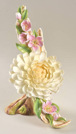 Flower Sculptures Chrysanthemum-Pale Yellow - No Box
