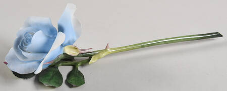 Flower Sculptures Blue Rose Stem - No Box
