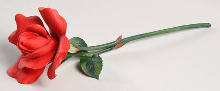 Flower Sculptures Red Rose Stem - No Box