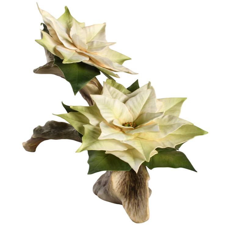 Flower Sculptures Poinsettias-White - No Box