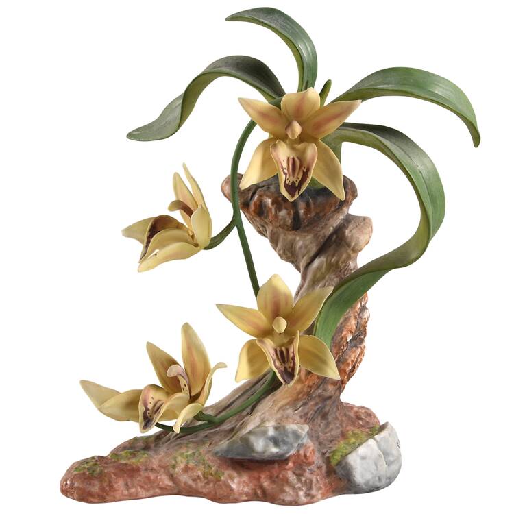 Flower Sculptures Yellow Orchid - No Box