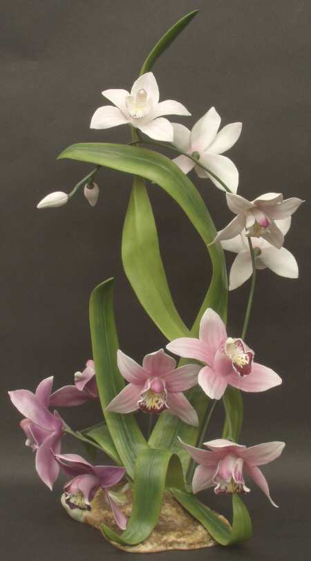 Flower Sculptures Orchid Cymbidium-Centerpiece - No Box