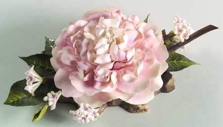 Flower Sculptures Debutante Camellia With Viburnum - No Box