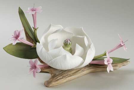 Flower Sculptures Magnolia With Azaleas - No Box