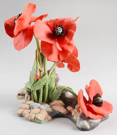 Flower Sculptures Red Poppies - No Box