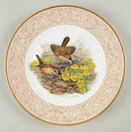 Woodland Birds of America Carolina Wren-Gold Border - Boxed