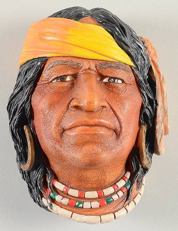 Character Head Plaques Navajo Indian - No Box