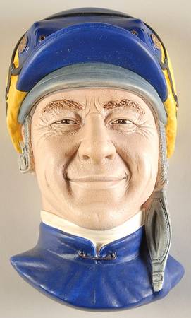 Character Head Plaques Jockey-Blue Goggles-Silver Strap - No Box