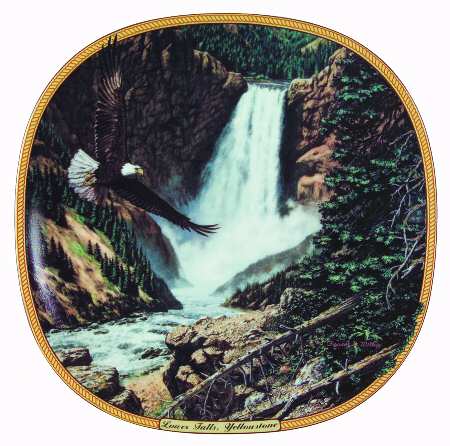 Thundering Waters Lower Falls Yellowstone - No Box by Bradford Exchange