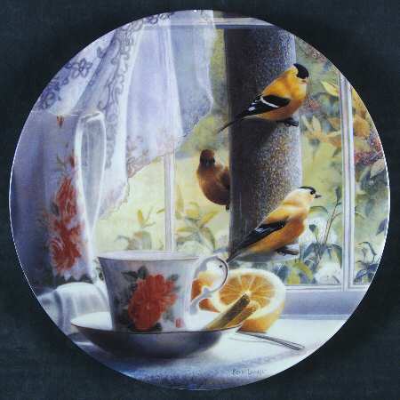 Windows on the World of Song Kitchen: Gold Finches - No Box by Bradford Exchange