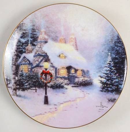 Old Fashioned Christmas with Thomas Kinkade Stone Hearth Hutch - No Box