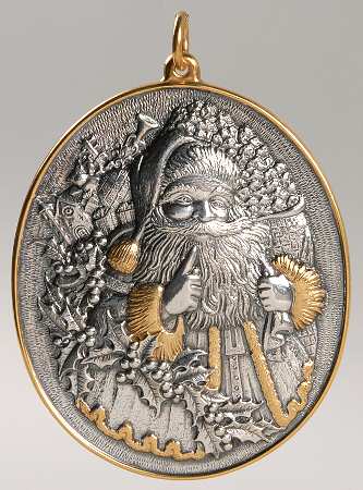 Christmas Ornament-Sterling Santa Claus - Boxed