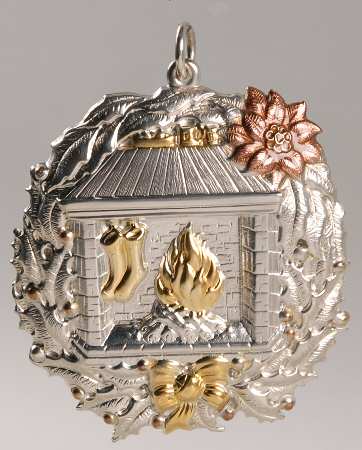 Christmas Ornament-Sterling Fireplace - Boxed
