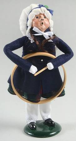 Traditional Assorted Carolers Girl With Hoop-Blue Coat - No Box Nb1586
