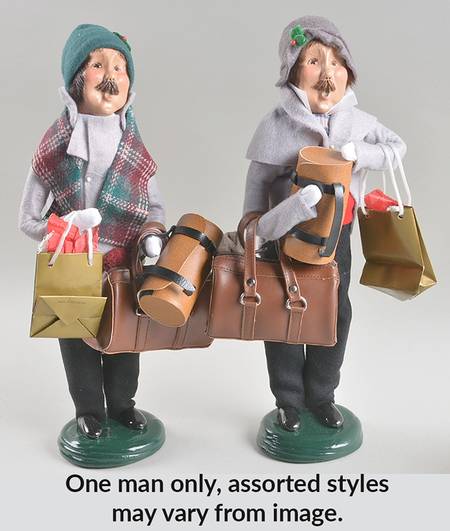 Traditional Assorted Carolers Traveler Man-Grey Coat - Nb1017, No Box