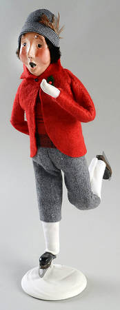 Traditional Assorted Carolers Skater Man-Red Coat - No Box Nb1593