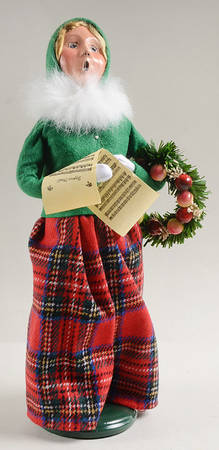 Traditional Assorted Carolers Woman With Wreath-Fur Collar - No Box Nb1232