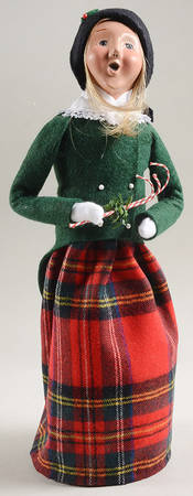 Traditional Assorted Carolers Woman With Candy Canes - Green - No Box Nb1167