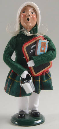 Traditional Assorted Carolers School Girl-Green Coat - No Box
