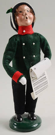 Traditional Assorted Carolers Boy With Music- Green - No Box Nb1632