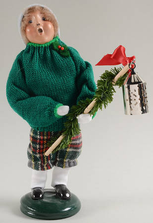 Traditional Assorted Carolers Boy With Lantern- Green - No Box Nb1631