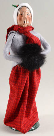 Traditional Assorted Carolers Grandmother With Black Muff-Grey Coat - No Box Bx1635
