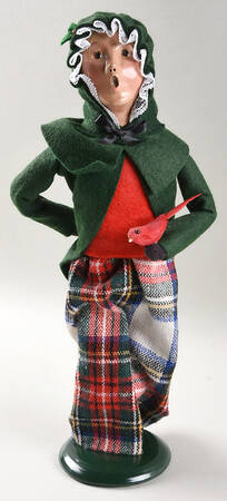 Traditional Assorted Carolers Woman Holding Cardinal - No Box Nb1657