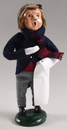 Traditional Assorted Carolers Boy With Music/Right Hand-Blue Coat - No Box Nb1668