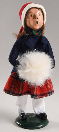Traditional Assorted Carolers Girl With Muff-Blue Coat - No Box Nb1666