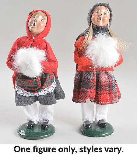 Traditional Assorted Carolers Girl With Muff-Red Coat - No Box Nb1519