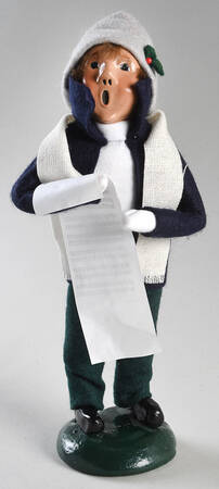 Traditional Assorted Carolers Boy With Music/Left Hand-Blue Coat - No Box Nb1674