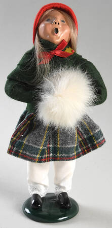 Traditional Assorted Carolers Girl With Muff-Green Coat - No Box Nb1672