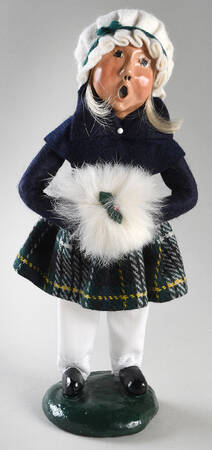 Traditional Assorted Carolers Girl With Muff-Blue Coat - No Box Nb1671