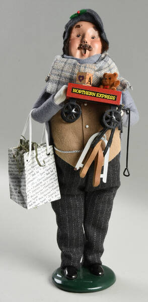 Traditional Assorted Carolers Mustache Man Shopper  - No Box Nb1702