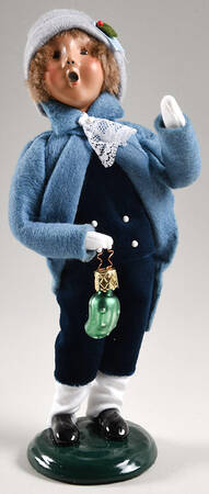 Traditional Assorted Carolers Boy With Pickle Ornament-Blue Coat - No Box Nb1707