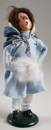 Traditional Assorted Carolers Girl With Muff-Blue Cape - No Box Nb1744
