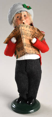 Traditional Assorted Carolers Boy With Song Book,Red Coat - No Box Nb1753