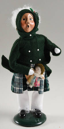 Traditional Assorted Carolers Girl With Doll/Plaid Skirt - No Box Nb1754