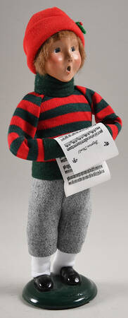 Traditional Assorted Carolers Boy With Music-Striped Shirt - Nb1099, No Box
