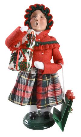 Traditional Assorted Carolers Shopper Girl - Red - No Box